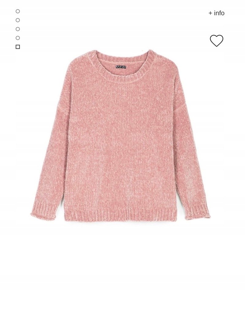 Różowy szenilowy sweter stradivarius M 38