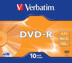 Płyta DVD Verbatim DVD-R 4,7 GB 10 szt Cienkie Opk