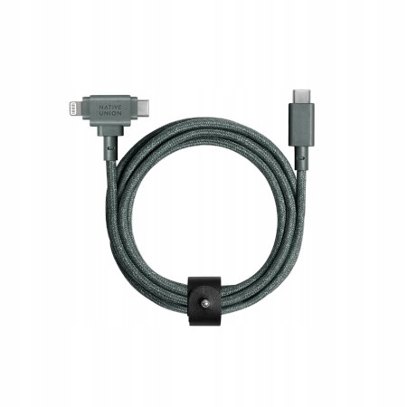 Native Union Belt Cable Duo - kabel USB-C - USB-C / lightning, 1,5 m (slate