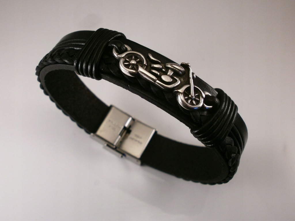 Bransoletka skórzana motocykl