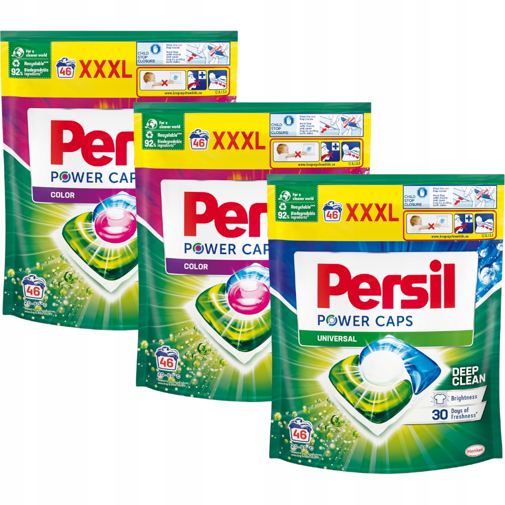 Persil Power Caps Kapsułki do prania MIX 3x46szt