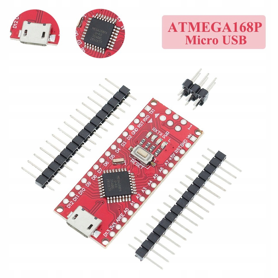 Płytka NANO V3.0 (ATmega168P/arduino) microUSB