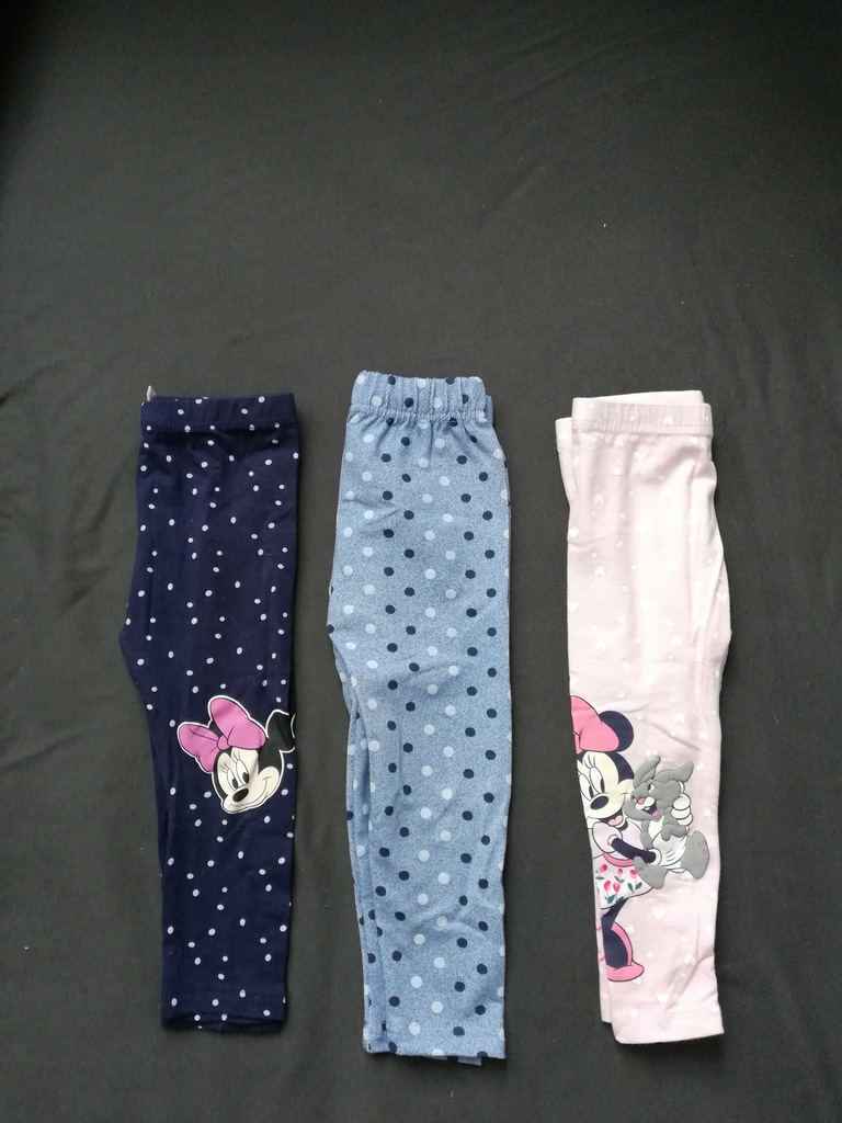 Legginsy 3 szt. NOWE roz. 86 Myszka Minnie