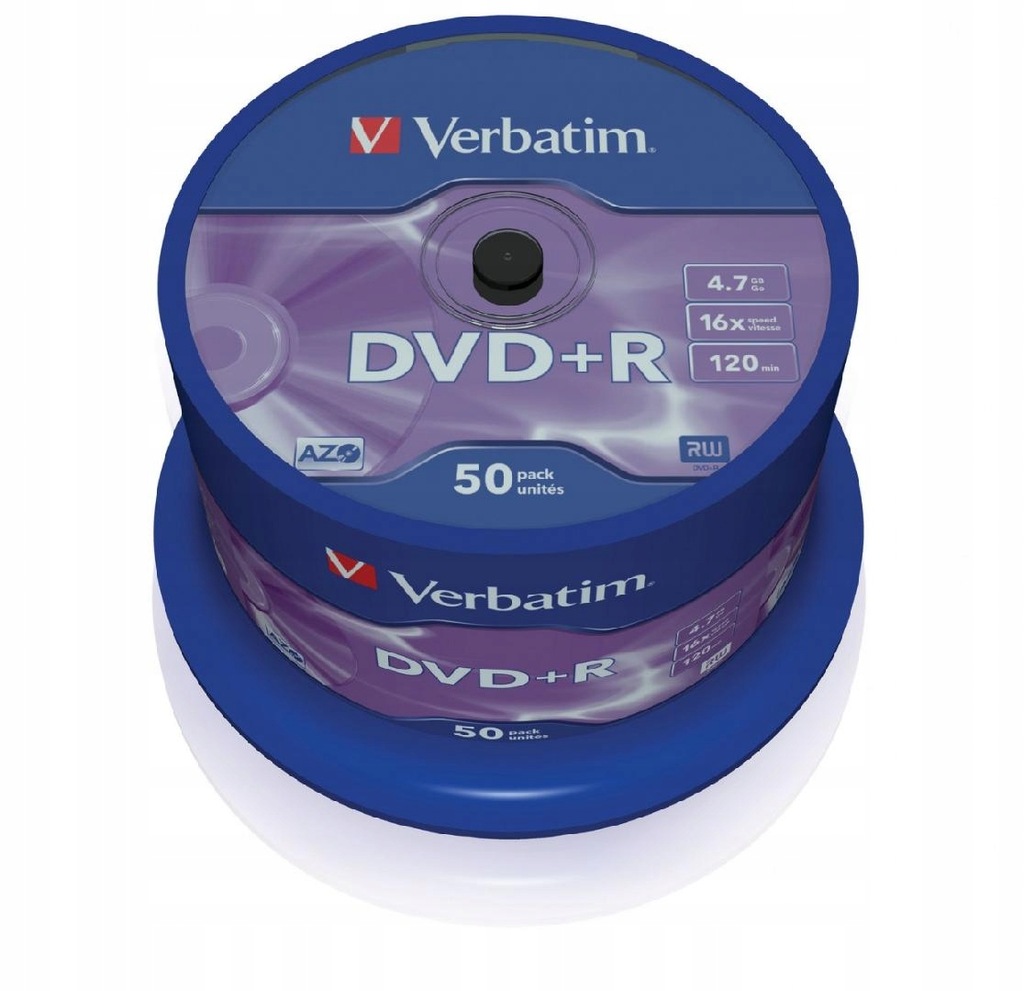 VERBATIM DVD+R 16x 4.7GB 50P CB 43550