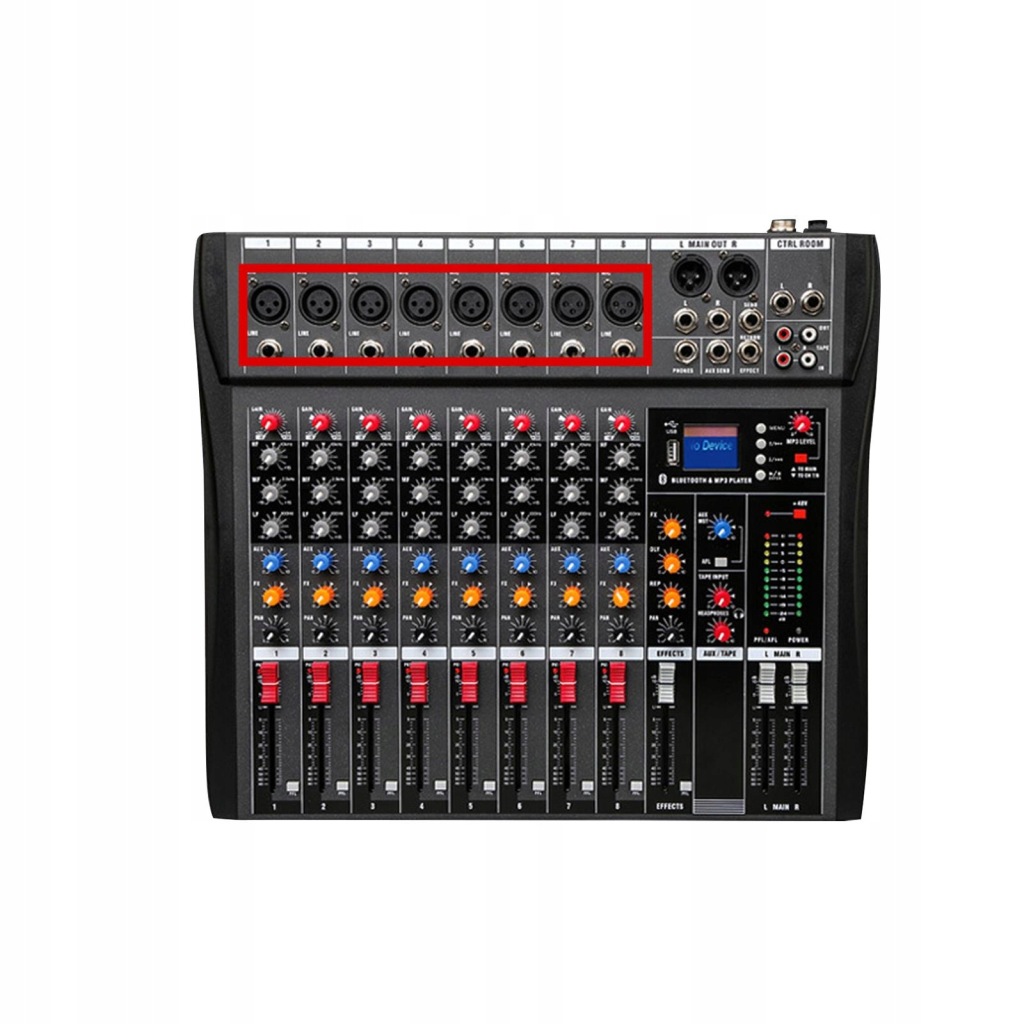 8 Channels Audio Mixer Portable Voice Changer for