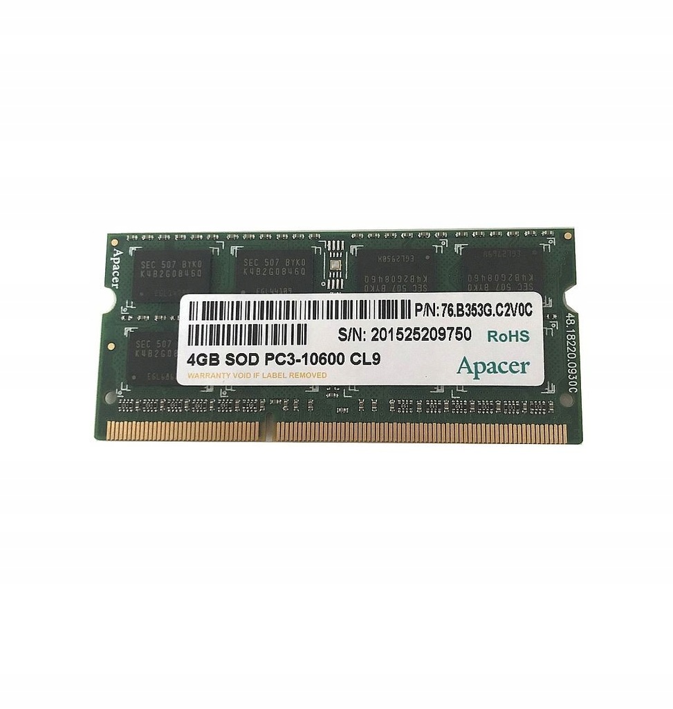 PAMIEC APACER 4GB SOD PC3-10600 76.B353G.C2V0C