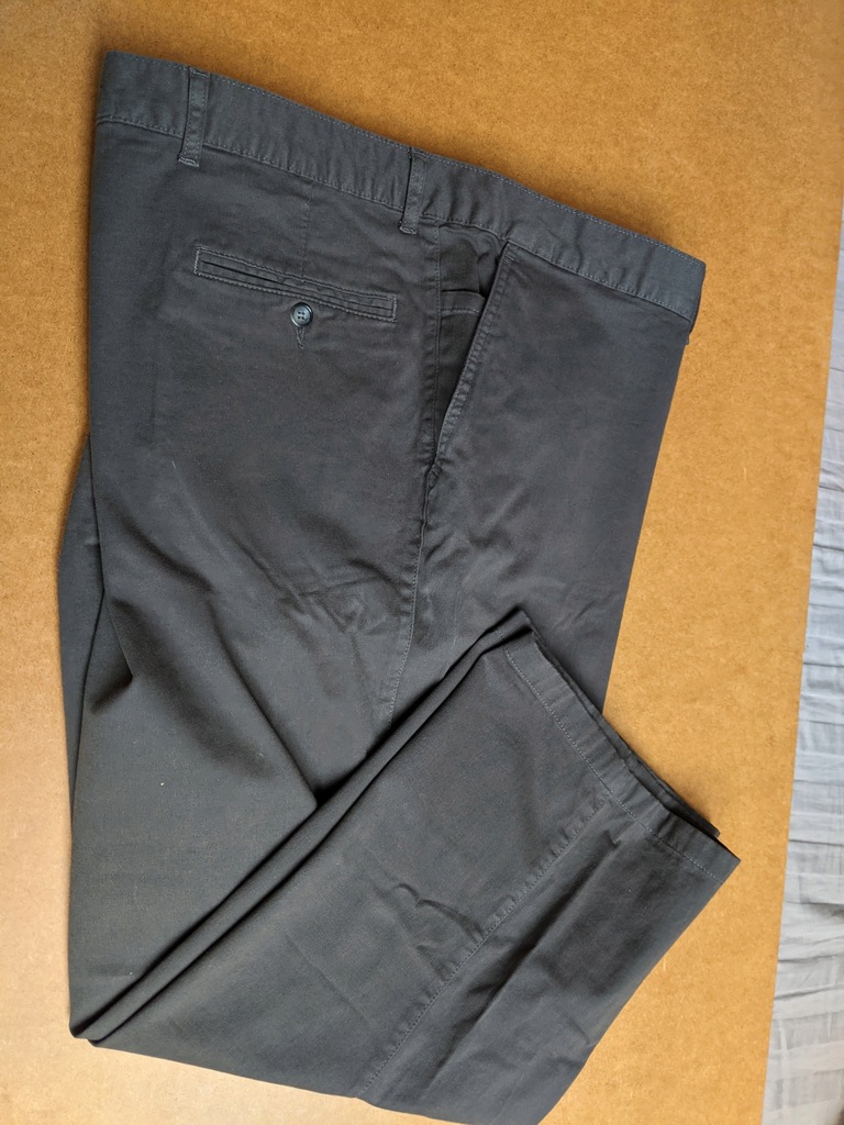 Spodnie męskie 7XL elastyczne czekoladowe pas134