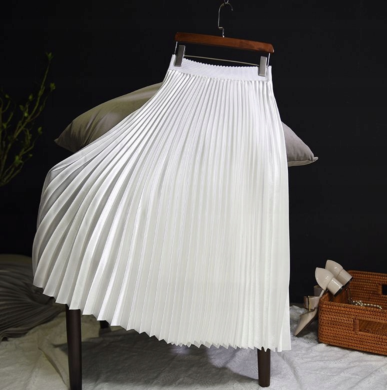 Spódnica plisowana elegancka biała komunia - 8101114973 - oficjalne  archiwum Allegro