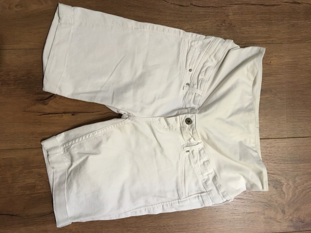 spodenki krótkie jeans biały H&M MAMA