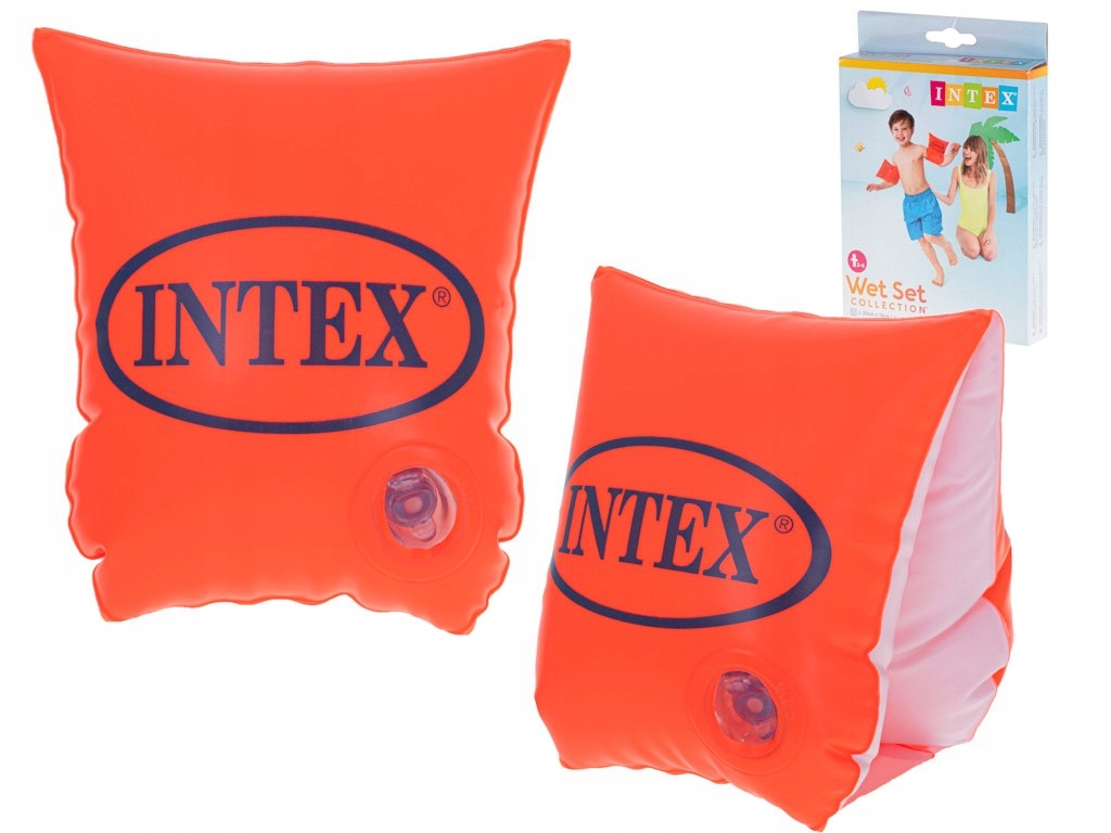 INTEX MOTYLKI RĘKAWKI DMUCHANE PLAŻOWE DO NAUKI PŁYWANIA POMARAŃCZOWE 2-5 L