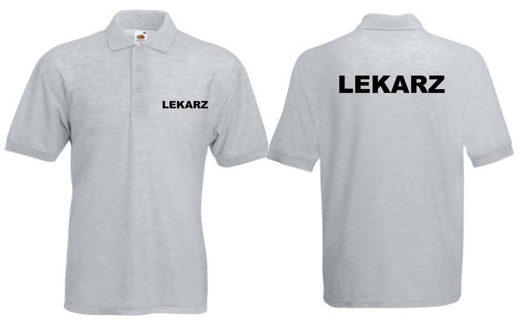 Koszulka LEKARZ medyczna męska polo szara 3XL