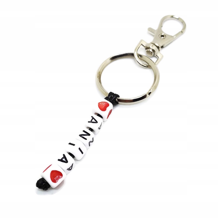 Breloczek do kluczy zawieszka z imieniem sznurek - 7783699592