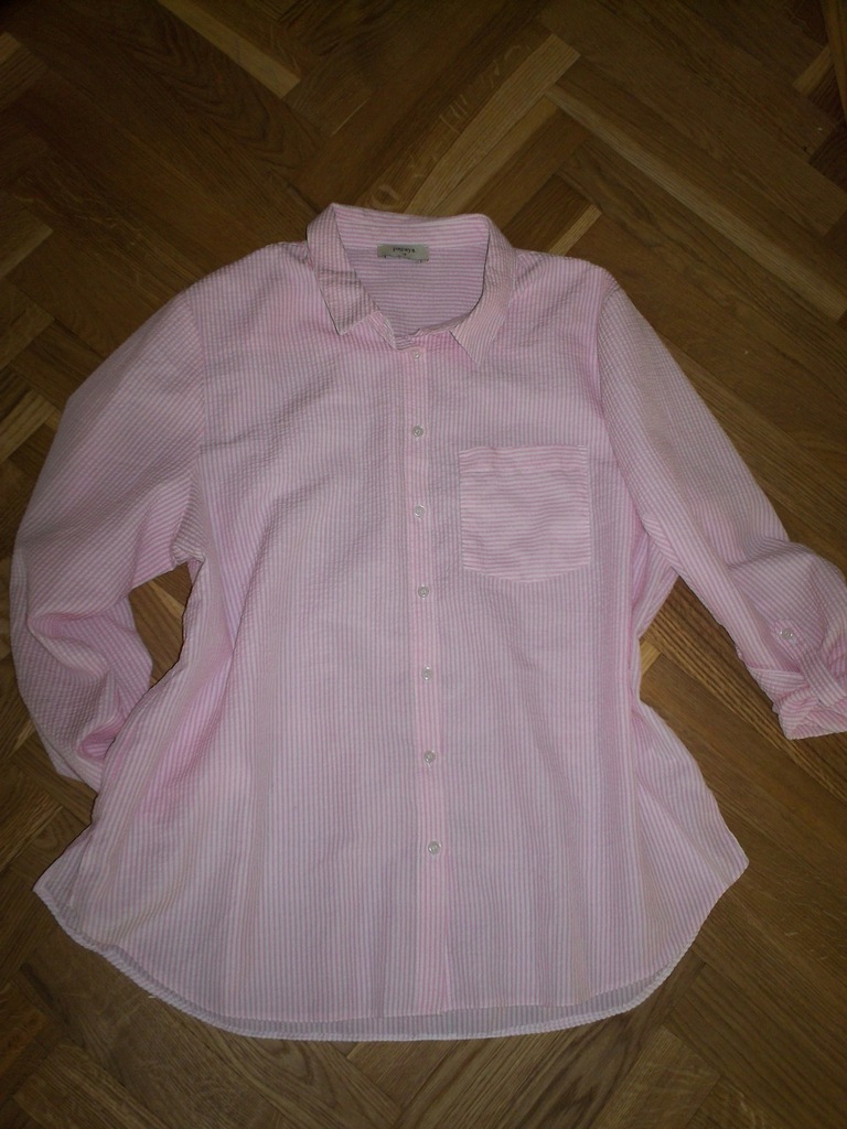 koszulowa słodka pastele pink roll-up 46 48