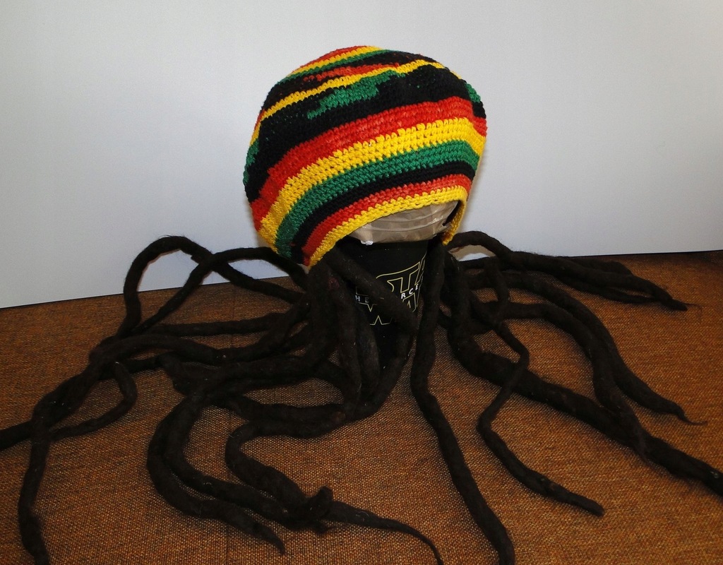 Czapka JAMAICA Dreads z Dredami UNIKAT