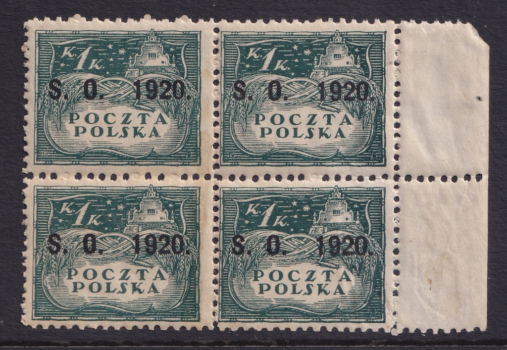 ŚLĄSK CIESZYŃSKI (Polska) ** Fi 6 I - CZWÓRKA Z MARGINESEM