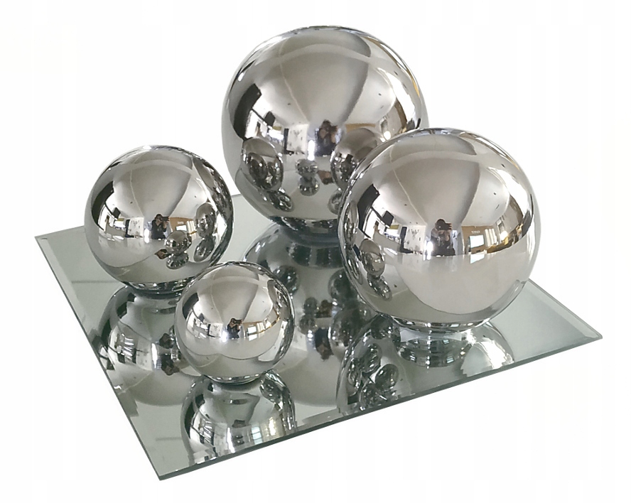 EKSKLUZYWNA dekoracja na stół kompozycja GLAMOUR SREBRNA KULE