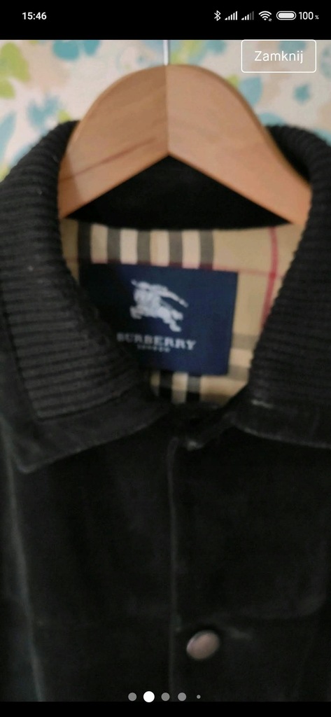 Kurtka wełniano zamszowa Burberry wełna merino