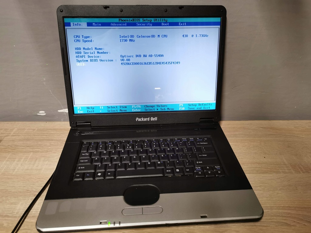 Laptop PACKARD BELL Argo C2 Celeron M 1,73 1GB RAM
