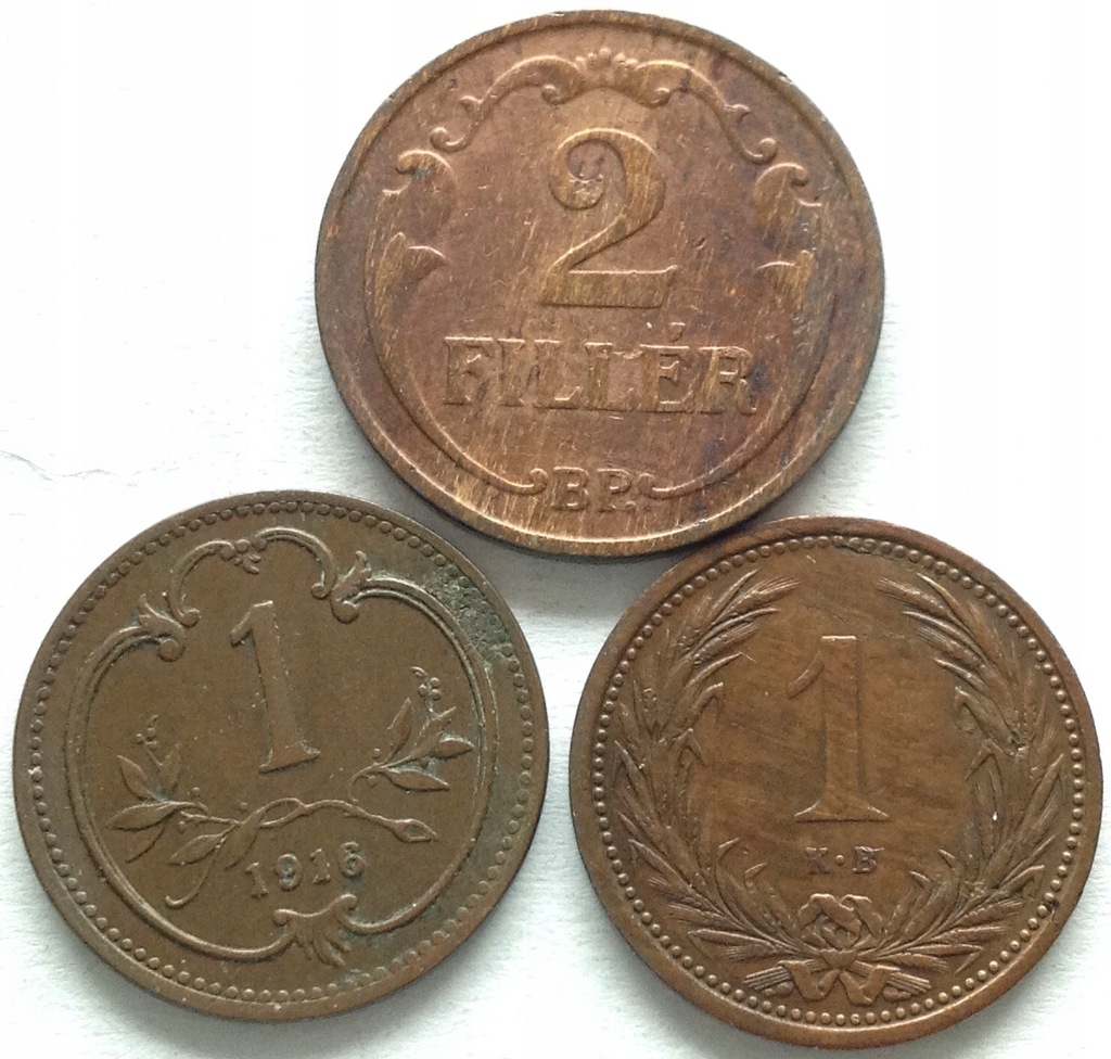Austro-Węgry zestaw monet 3 szt