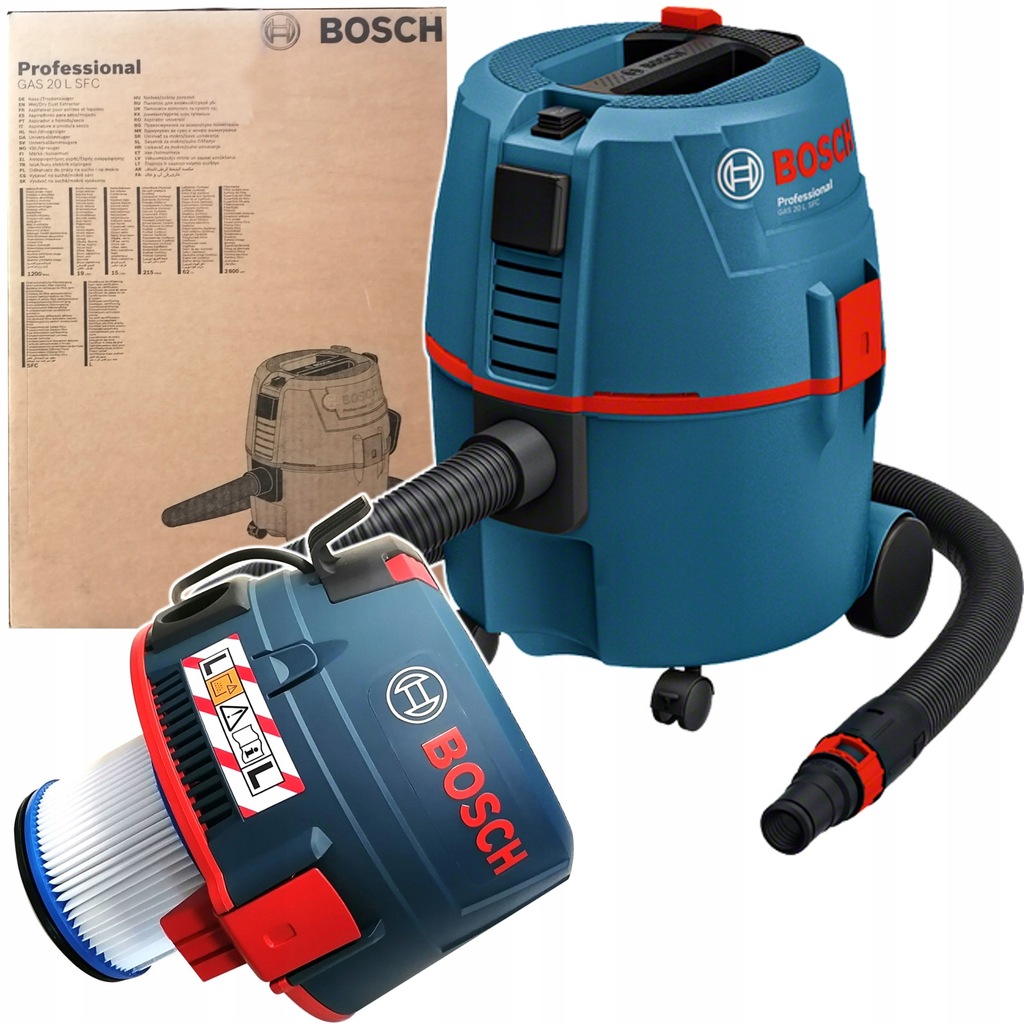 ODKURZACZ BUDOWLANY PRZEMYSŁOWY BOSCH GAS 20L SFC - 11804188104 ...