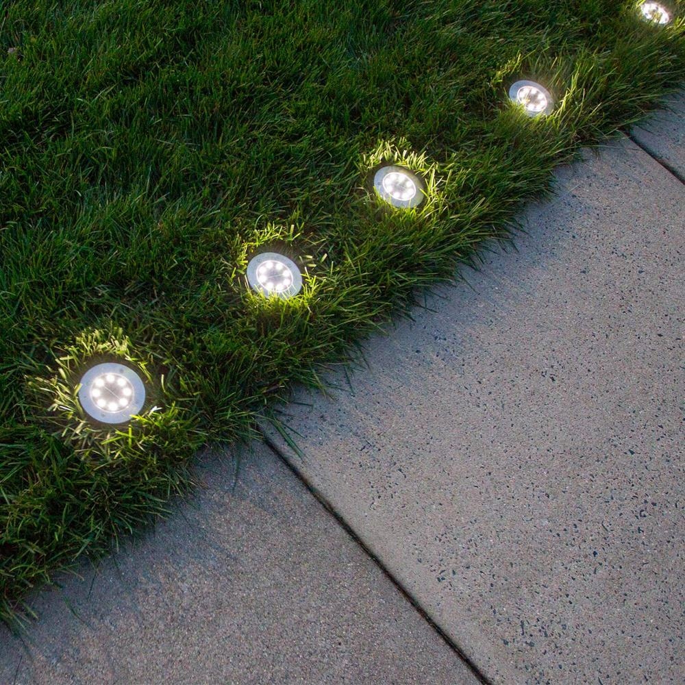 Светильник-диск epecoled теплый белый (на солнечной батарее, 8led)