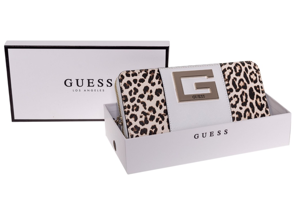 GUESS PORTFEL DAMSKI KAMRYN WHITE LEOPARD LD669146