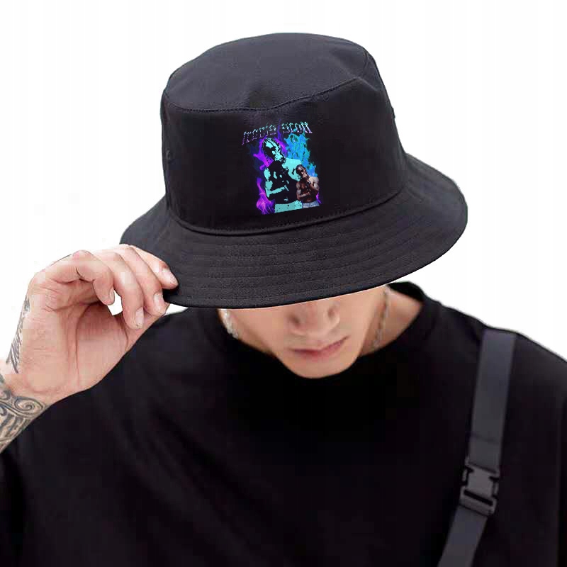 Modny KAPELUSZ BUCKET HAT Czarny RAP TRAVIS SCOTT