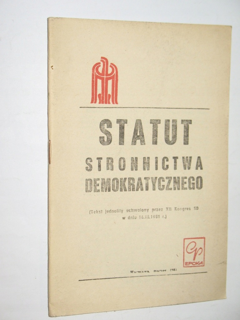 Statut Stronnictwa Demokratycznego 1981