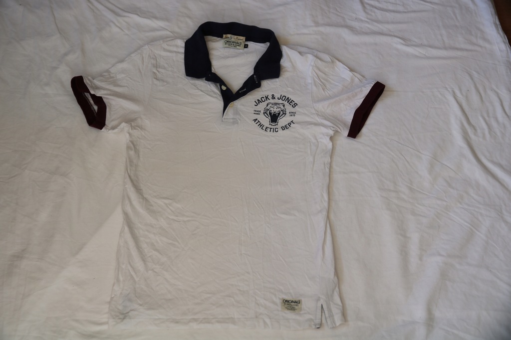 JACK&JONES ORIGINALS TSHIRT POLO BIAŁY ROZ M