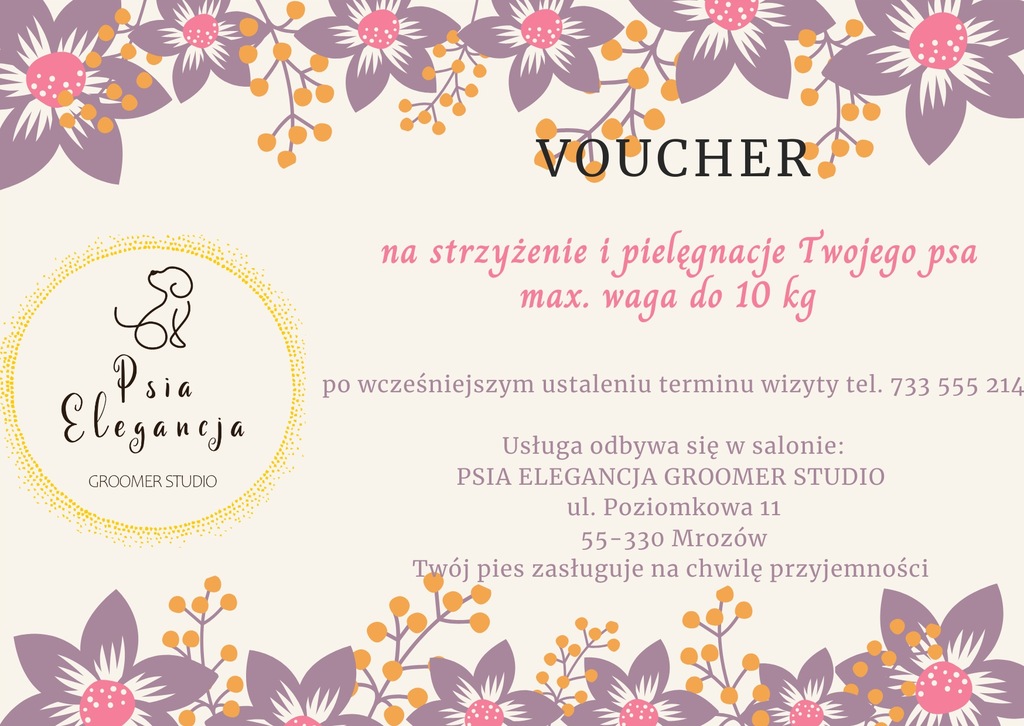 Strzyżenie psa - grooming - voucher