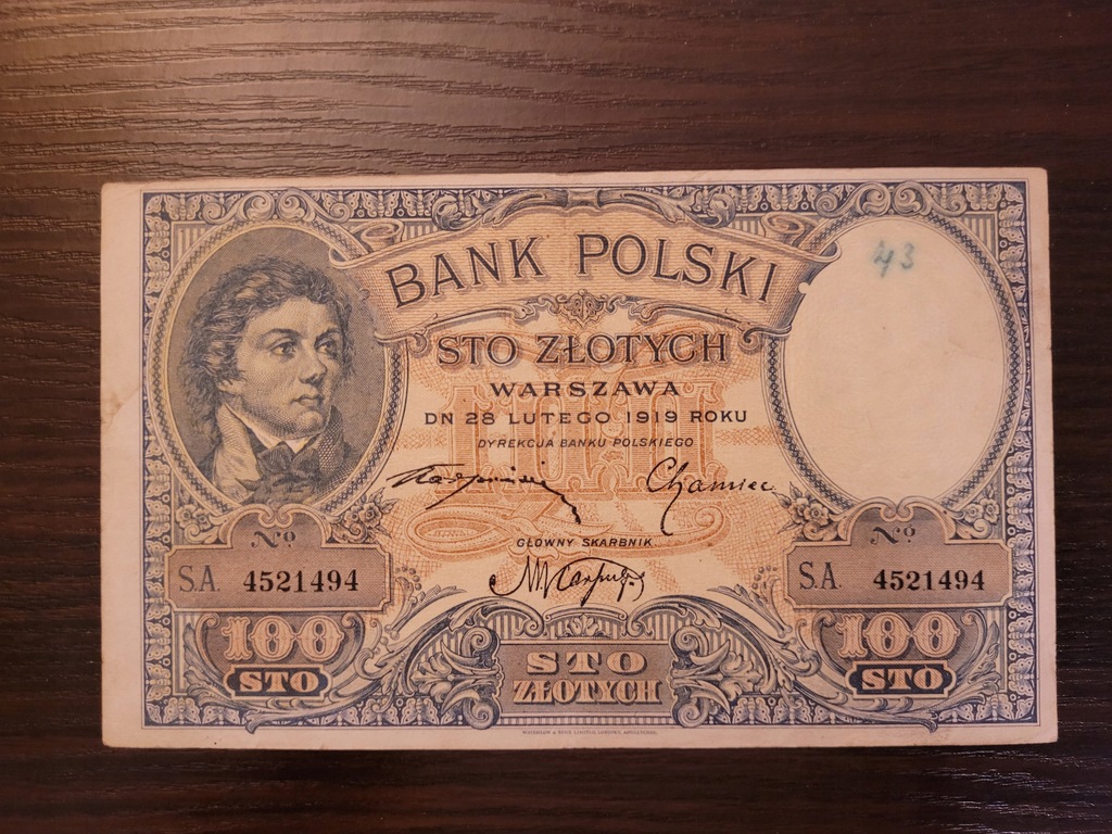 100 złoty Kościuszko 1919 polecam