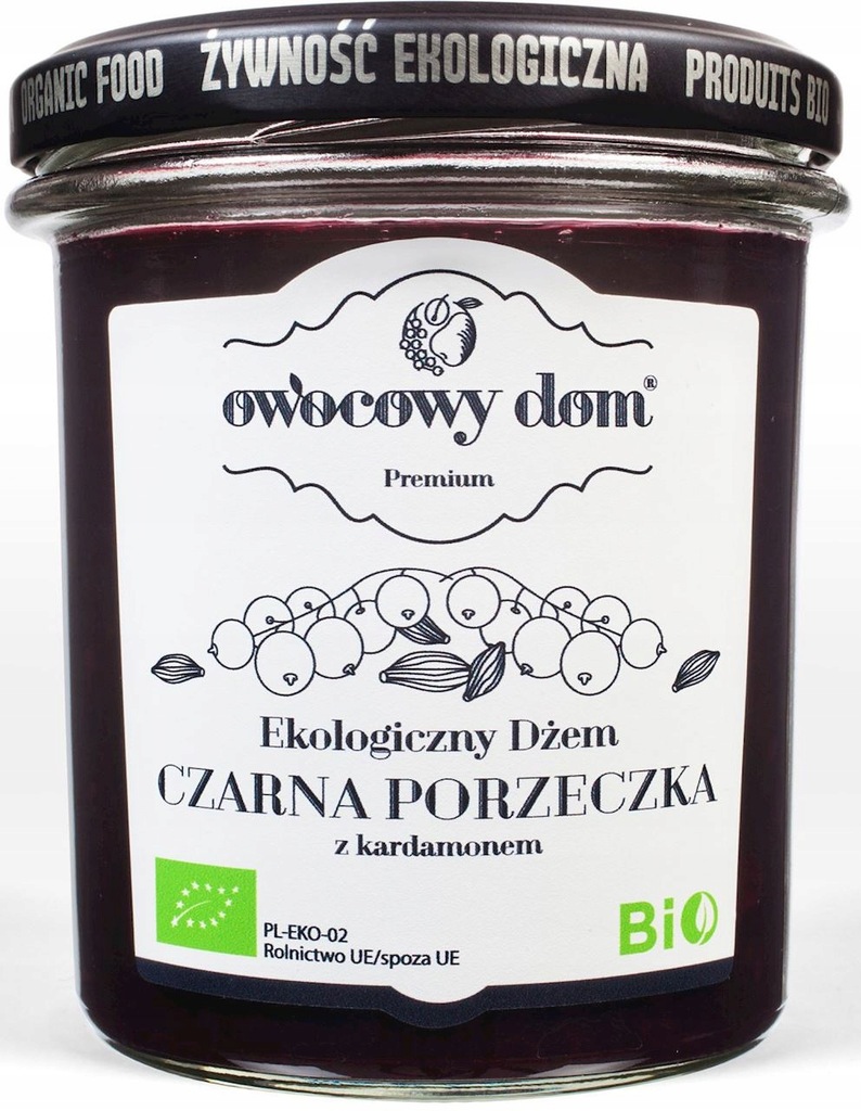 DŻEM CZARNA PORZECZKA Z KARDAMONEM BIO 290 g - OWO