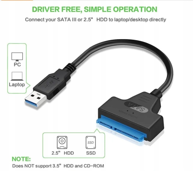 Купить АДАПТЕР USB 3.0 SATA ДЛЯ HDD SSD: отзывы, фото, характеристики в интерне-магазине Aredi.ru