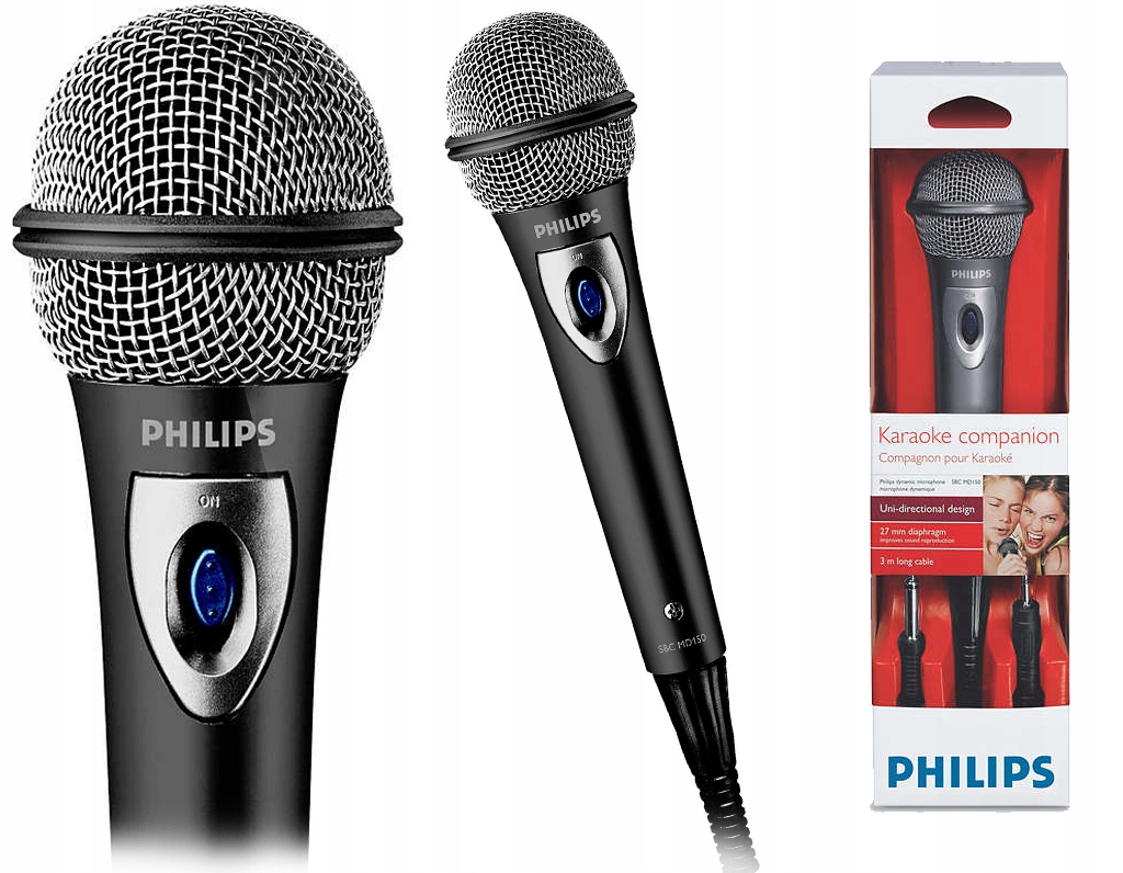 Philips SBCMD150 mikrofon z osłoną Karaoke NOWY