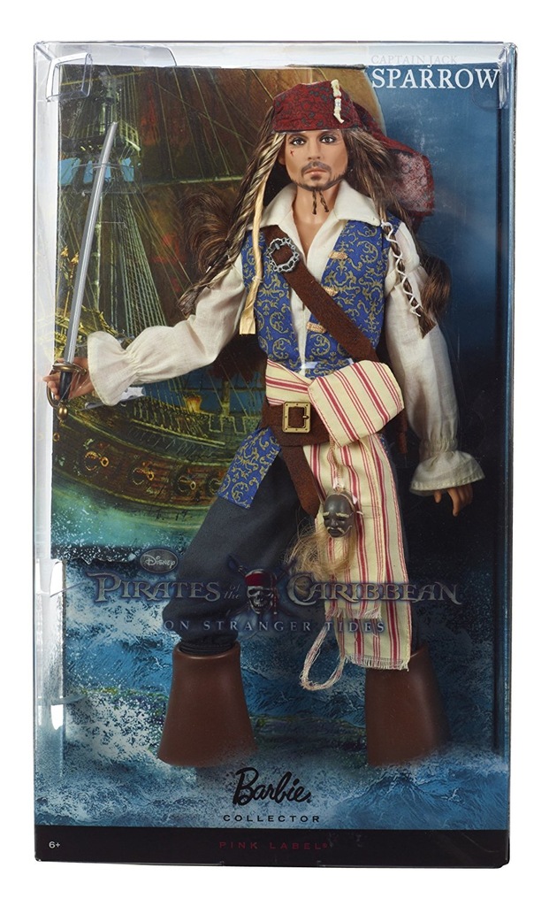 LALKA JACK SPARROW PIRACI Z KARAIBÓW BARBIE COLLEC