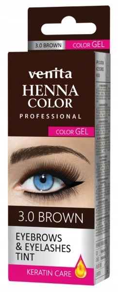 Venita Henna Color Gel 3.0 Brown żelowa farba do brwi i rzęsb