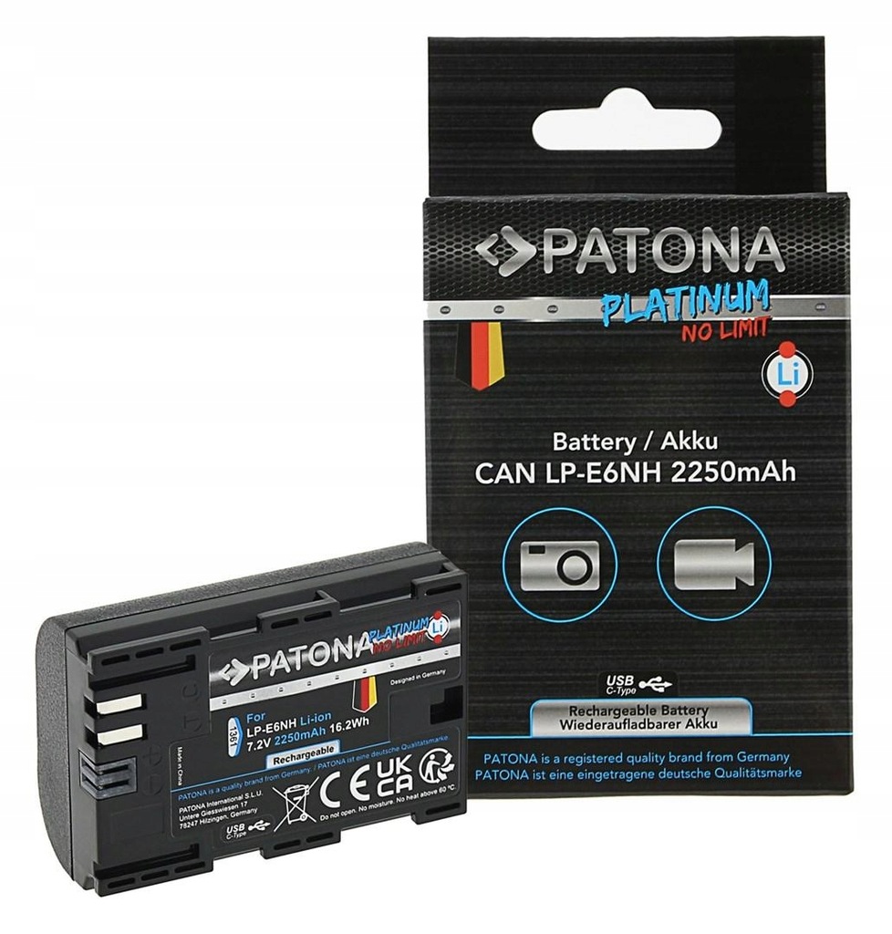 Akumulator Patona Platinum LP-E6NH z USB-C do Cano