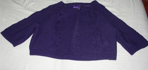 ESPRIT - Sweter narzutka fiolet XL