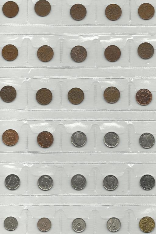 Zestaw 30 belgijskich monet z obiegu, każda inna !
