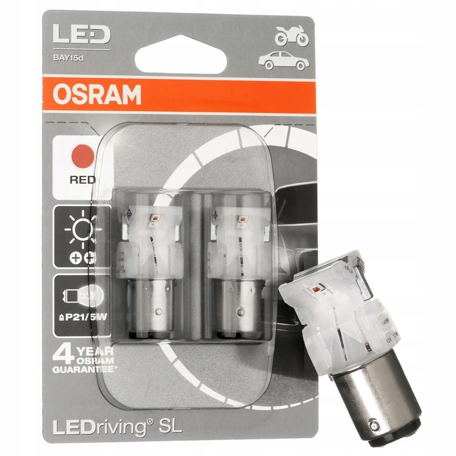 Żarówki LED OSRAM LEDriving SL P21/5W czerwone - 12079101448 ...