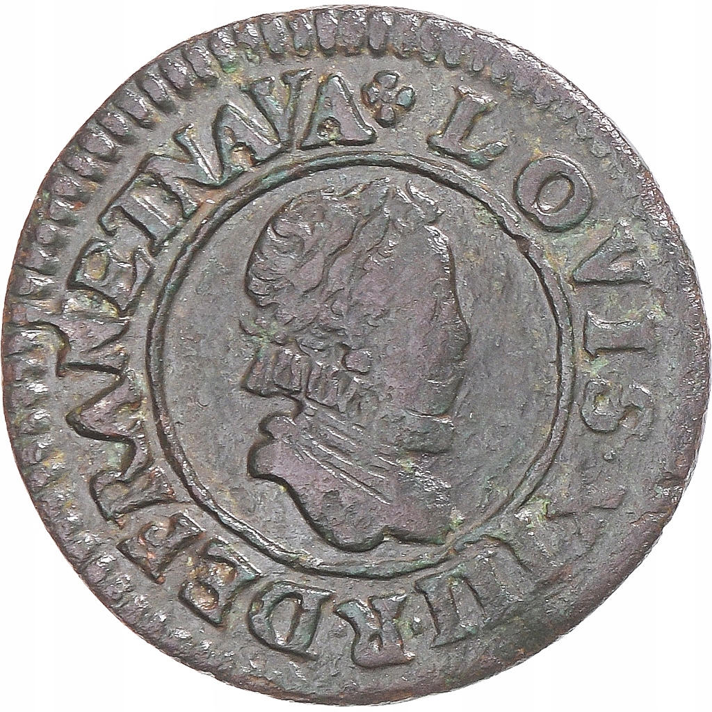 Moneta, Francja, Louis XIII, Denier Tournois, 1611