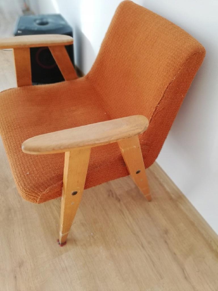Fotel PRL lata 70 60 ArtDeco + Krzesło