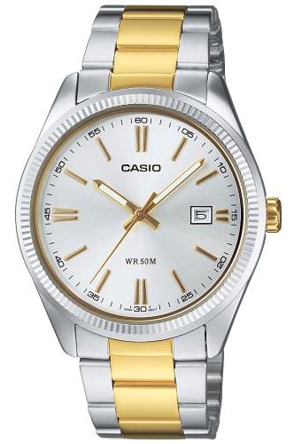 Klasyczny zegarek męski na stalowej bransolecie Casio MTP-1302SG BiColor