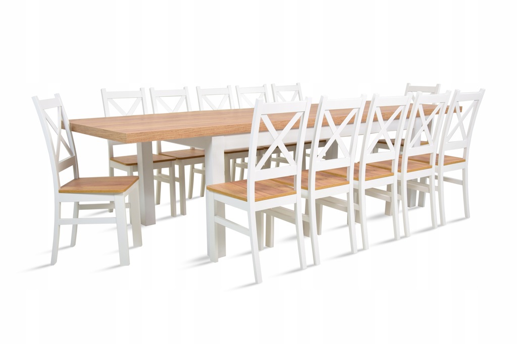 Komplet stół rozkładany 100x200/300 12 krzeseł