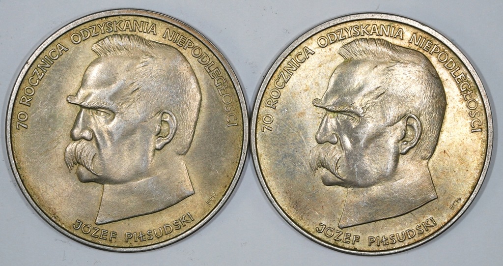 50000 zł 1988 rok Józef Piłsudski 2 monety 1 Ag