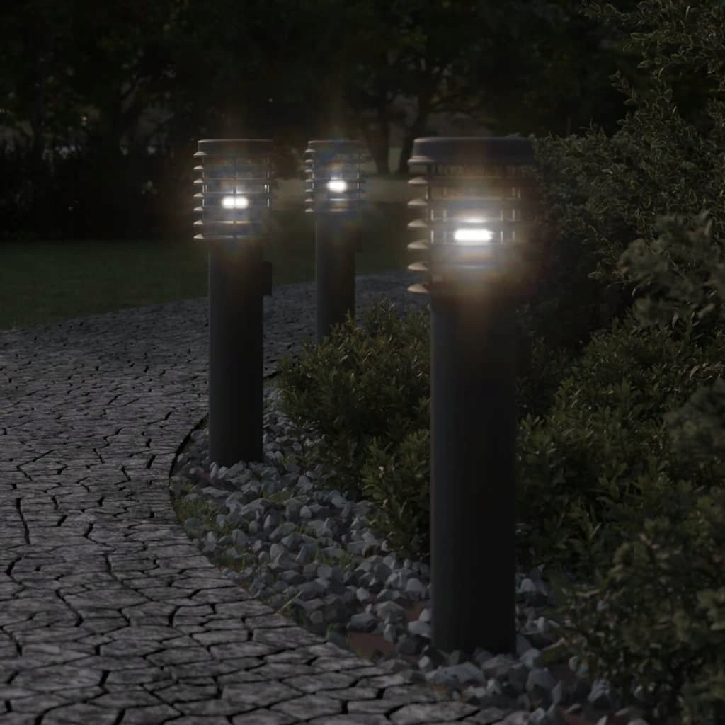 shumee Zewnętrzna lampa podłogowa czarna 60 cm stal nierdzewna