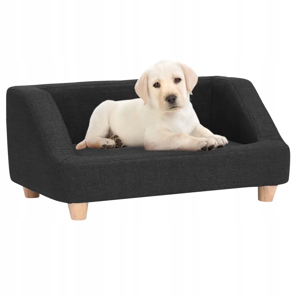 Sofa dla psa, czarna, 95x63x39 cm, lniana