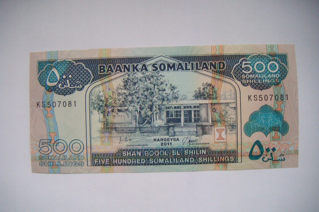 Banknot Somalia - 500 Szylingów - 2011 - seria KS UNC