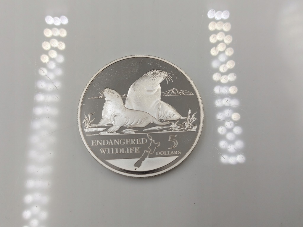 5 Dolarów Nowa Zelandia 1993 31,15g 925 AA180