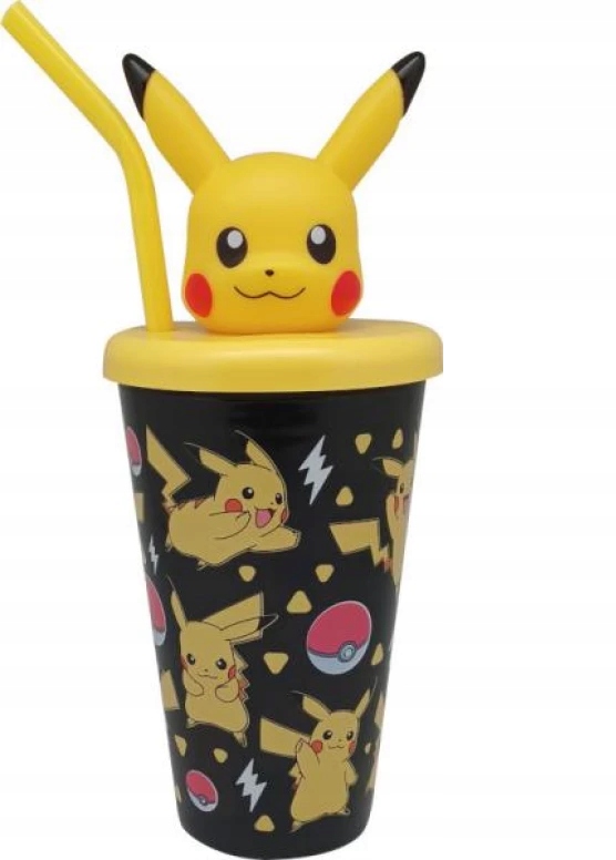 Kubek ze słomką 500ml 3D Pokemon